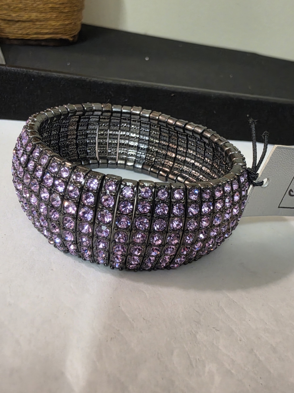 Statement Lavender Crystal Stretch Bracelet - Unbranded 216